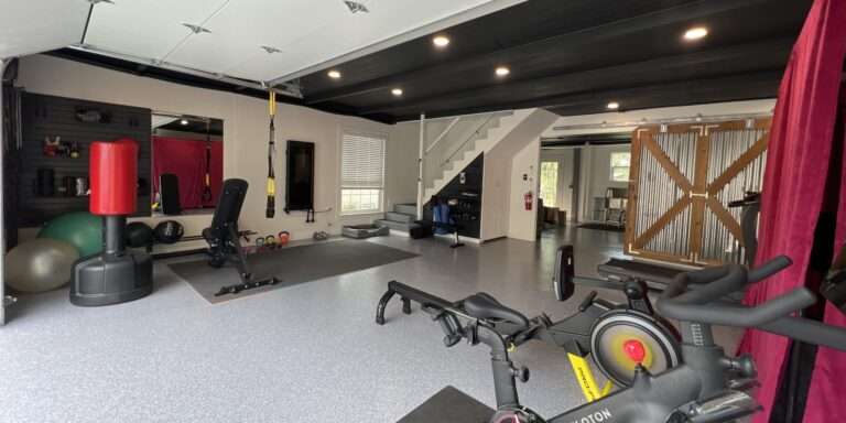 Transforming garage into gym and storage