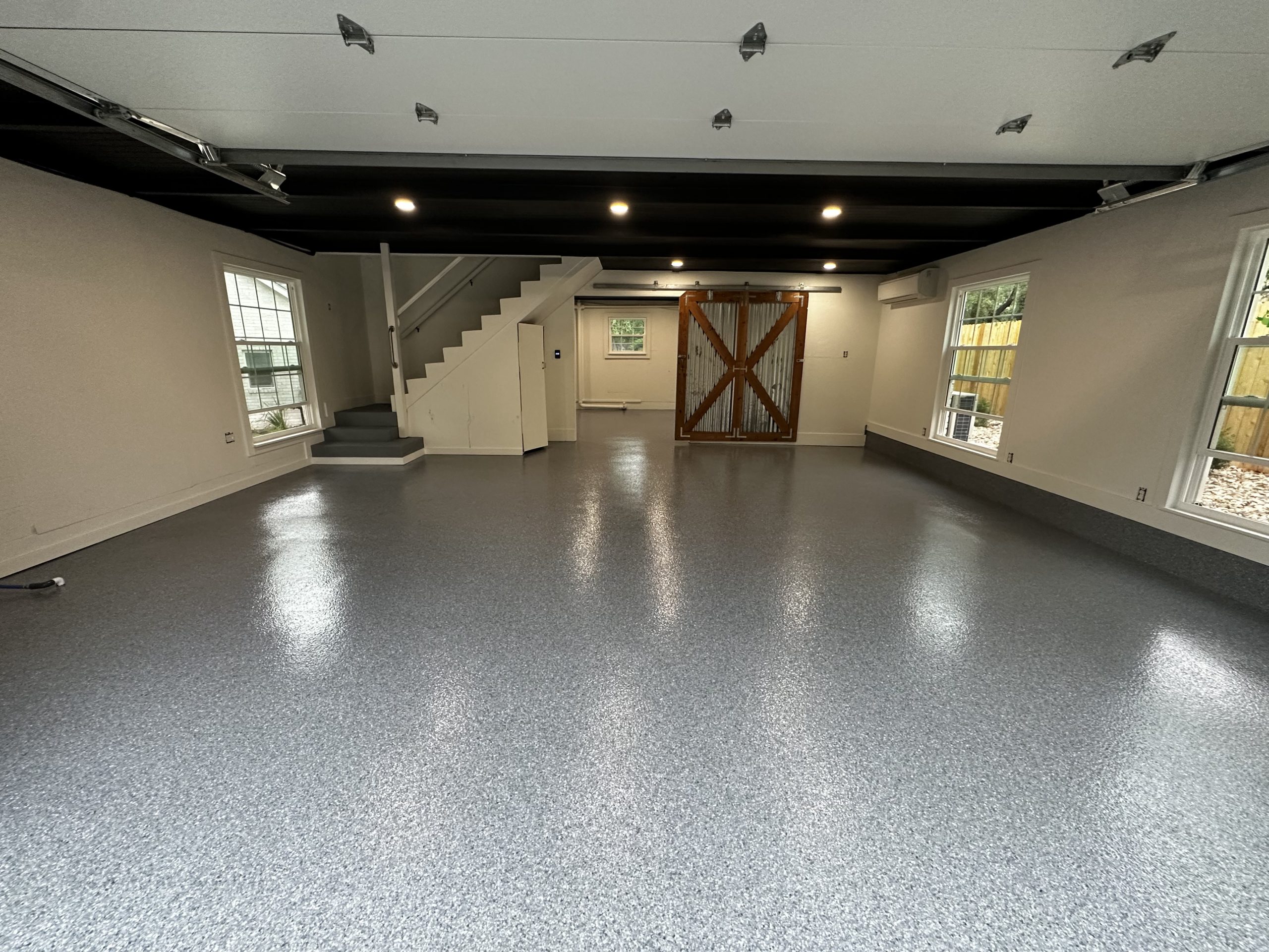 Epoxy floor in garage and garage renovation